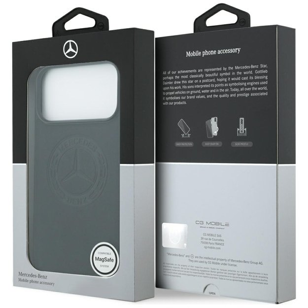 Mercedes Leather Vintage Logo MagSafe Case for iPhone 17 Pro Max - Black 7