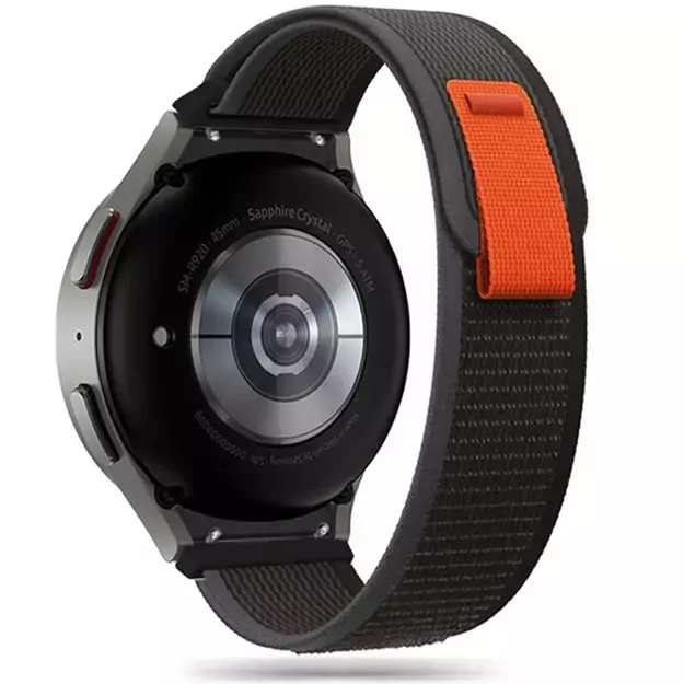 Tech-Protect Nylon Strap for Samsung Galaxy Watch 4/5/5 Pro/6/7/FE - Black &amp  Orange