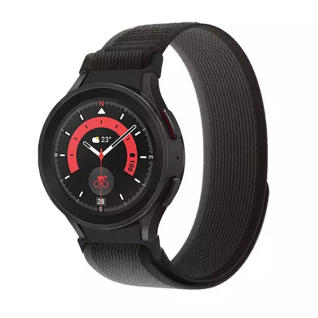 Tech-Protect Nylon Strap for Samsung Galaxy Watch 4/5/5 Pro/6/7/FE - Black &amp  Orange 4