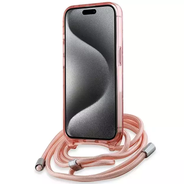 Karl Lagerfeld IML Crossbody Monogram Karl &amp  Choupette Head MagSafe case for iPhone 15 / 14 / 13 - pink 6