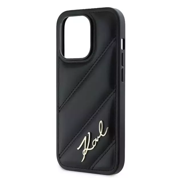 Karl Lagerfeld Diagonal Quilted Script case for iPhone 14 Pro - black 5