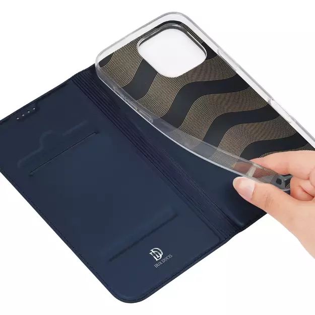 Dux Ducis Skin Pro iPhone 16 Pro Max Case with Flip and Card Slot - Blue 22