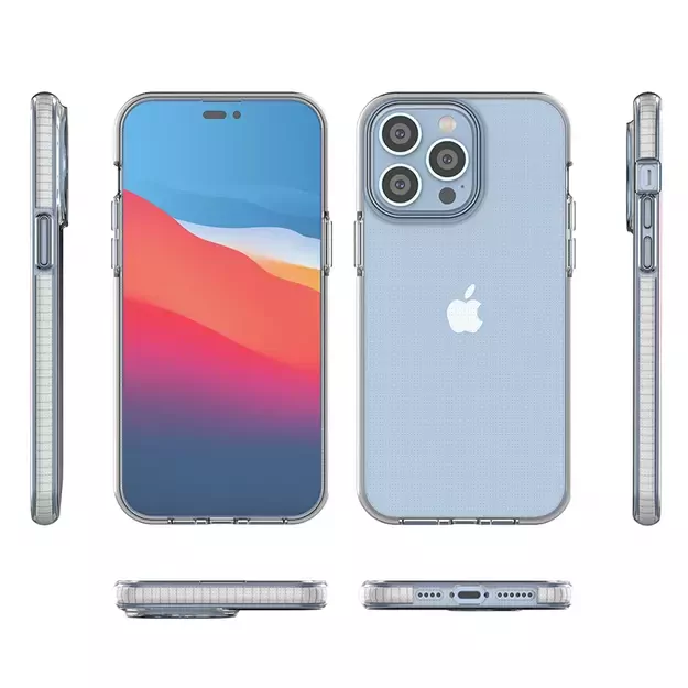 Spring Case for iPhone 14 Pro Max silicone cover with frame light blue 4
