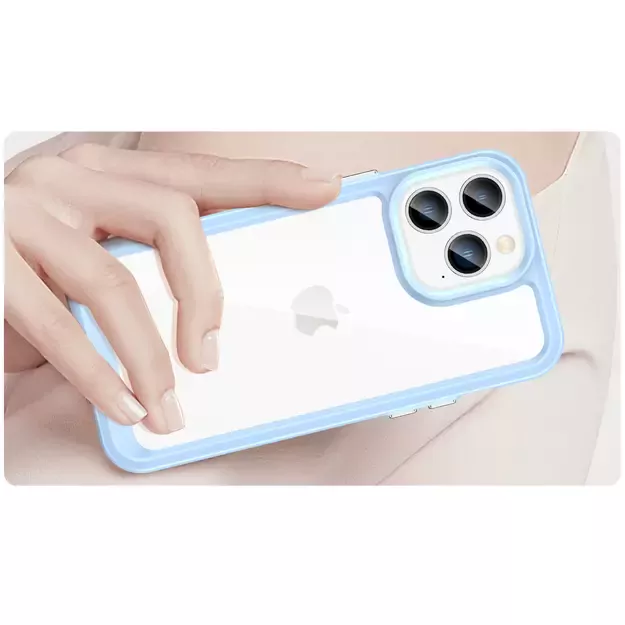 Outer Space Case iPhone 14 Pro hard cover with a gel frame blue 10