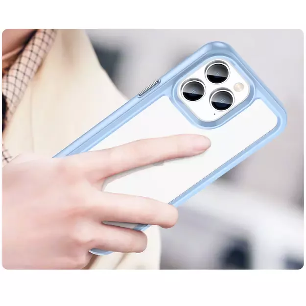 Outer Space Case iPhone 14 Pro hard cover with a gel frame blue 11