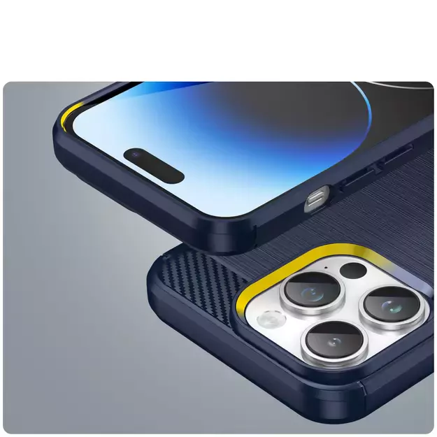 Carbon Case iPhone 14 Pro flexible gel back cover blue 19