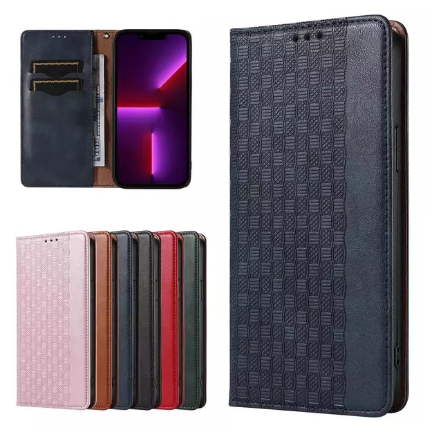 Magnet Strap Case Case for iPhone 14 Flip Wallet Mini Lanyard Stand Blue 13