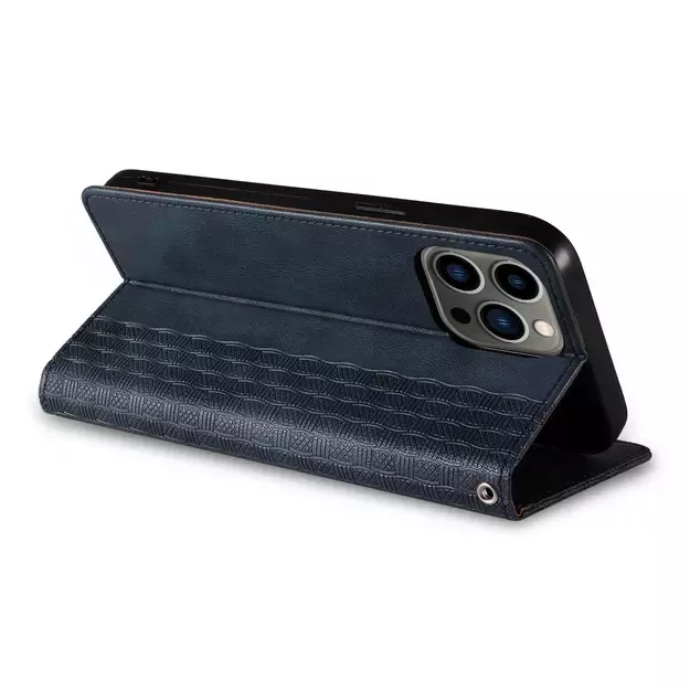 Magnet Strap Case Case for iPhone 14 Flip Wallet Mini Lanyard Stand Blue 22