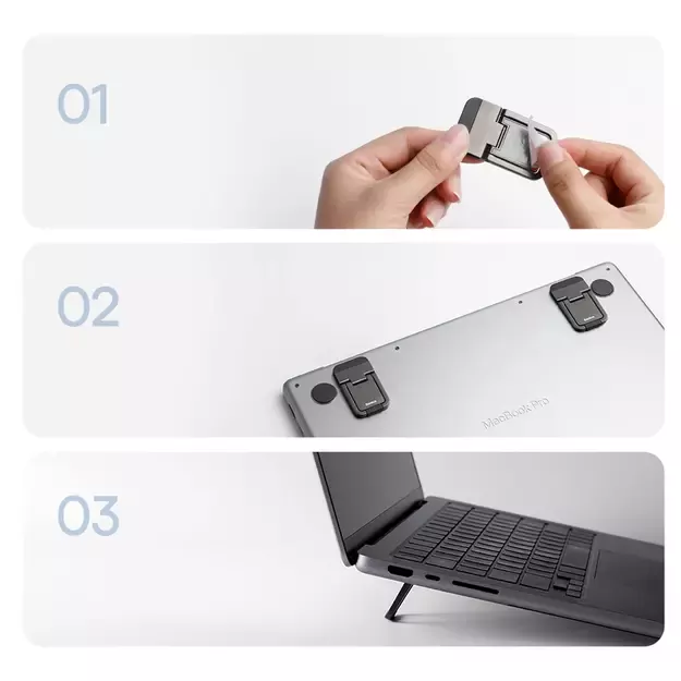 Baseus universal laptop feet stands (2 pcs.) silver (LUZC000012) 22