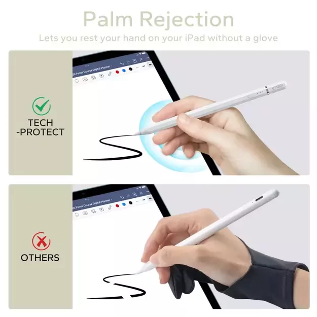 Tech-Protect Digital Magnetic Stylus Pen 3 Magnetic for iPad Tablet - White 7