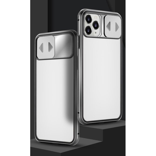 Wozinsky Magnetic Cam Slider Case Full Body Cover built-in front glass lens rotector for Huawei P40 black 11