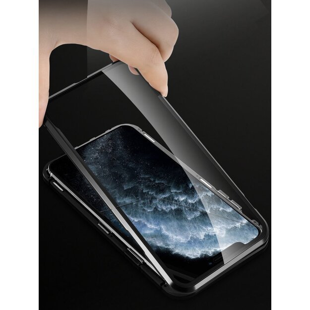 Wozinsky Magnetic Cam Slider Case Full Body Cover built-in front glass lens rotector for Huawei P40 black 13
