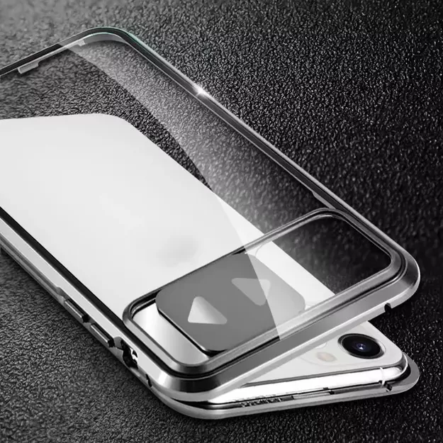 Wozinsky Magnetic Cam Slider Case Full Body Cover built-in front glass lens rotector for Huawei P40 black 22