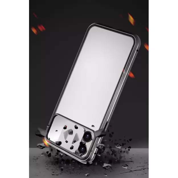 Wozinsky Magnetic Cam Slider Case Full Body Cover built-in front glass lens rotector for Huawei P40 black 29