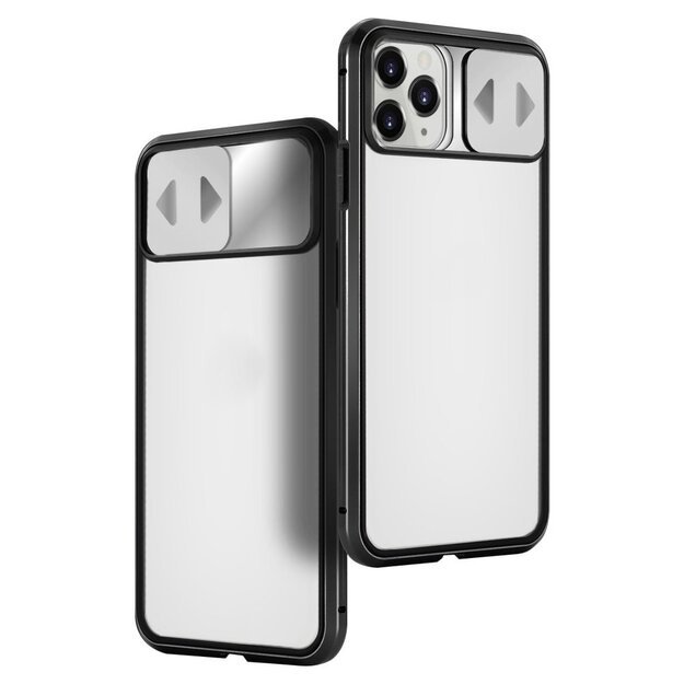 Wozinsky Magnetic Cam Slider Case Full Body Cover built-in front glass lens rotector for Huawei P40 black 1