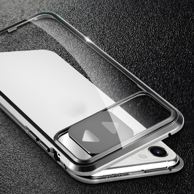 Wozinsky Magnetic Cam Slider Case Full Body Cover built-in front glass lens rotector for Huawei P40 black 5