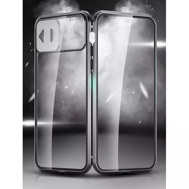 Wozinsky Magnetic Cam Slider Case Full Body Cover built-in front glass lens rotector for Huawei P40 black 26