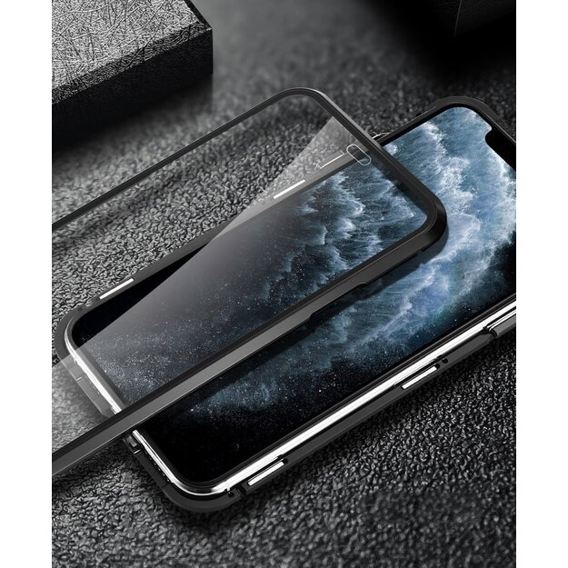 Wozinsky Magnetic Cam Slider Case Full Body Cover built-in front glass lens rotector for Huawei P40 black 14