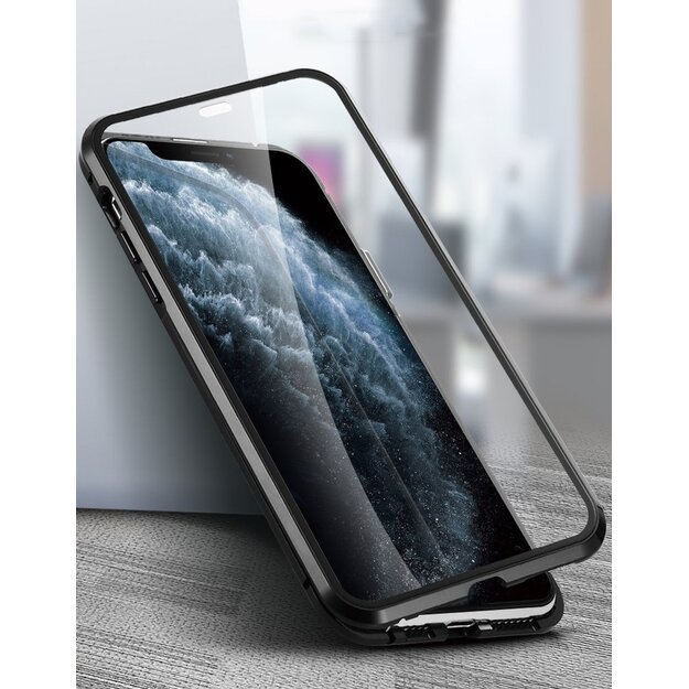 Wozinsky Magnetic Cam Slider Case Full Body Cover built-in front glass lens rotector for Huawei P40 black 10