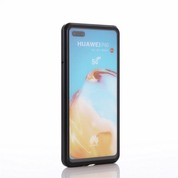 Wozinsky Magnetic Cam Slider Case Full Body Cover built-in front glass lens rotector for Huawei P40 black 3