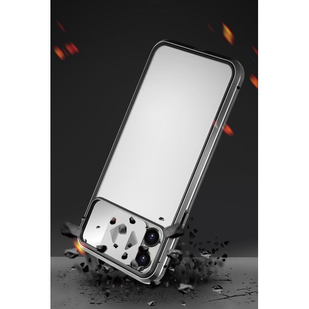 Wozinsky Magnetic Cam Slider Case Full Body Cover built-in front glass lens rotector for Huawei P40 black 12