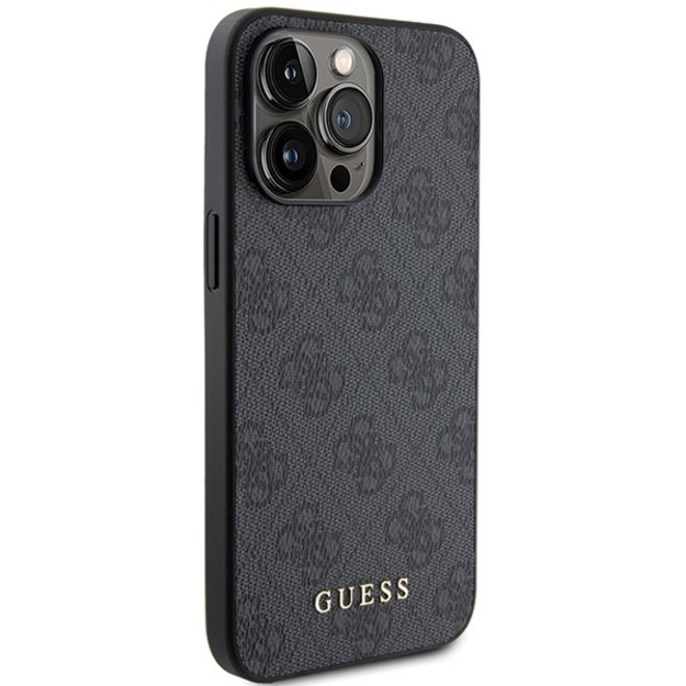 Guess 4G Metal Gold Logo iPhone 15 Pro Max Case - Gray 3
