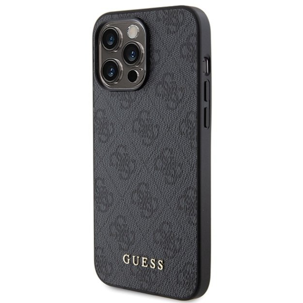 Guess 4G Metal Gold Logo iPhone 15 Pro Max Case - Gray 1