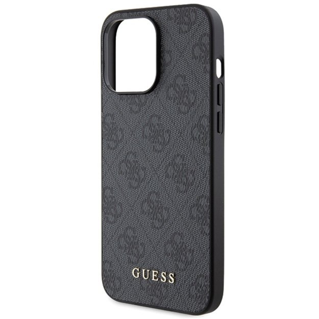Guess 4G Metal Gold Logo iPhone 15 Pro Max Case - Gray 5
