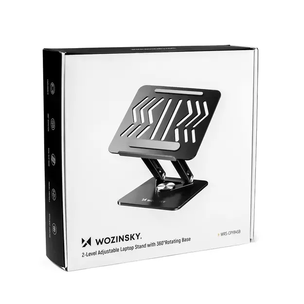 Laptop stand Wozinsky WRS-CPY84SB 360 aluminum + Free! smartphone stand - black 17