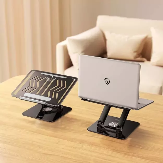 Laptop stand Wozinsky WRS-CPY84SB 360 aluminum + Free! smartphone stand - black 24