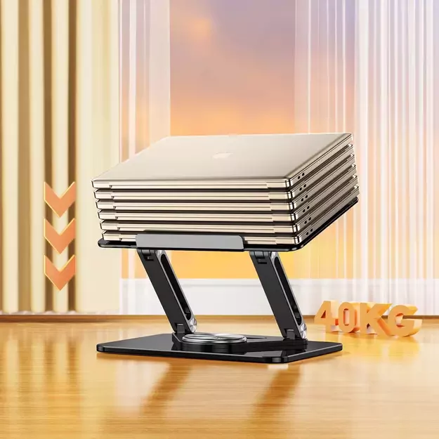 Laptop stand Wozinsky WRS-CPY84SB 360 aluminum + Free! smartphone stand - black 20