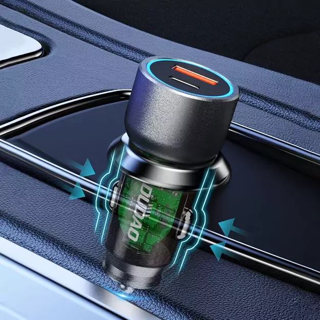 Dudao R4T 25W USB-A / USB-C Car Charger - Gray 9