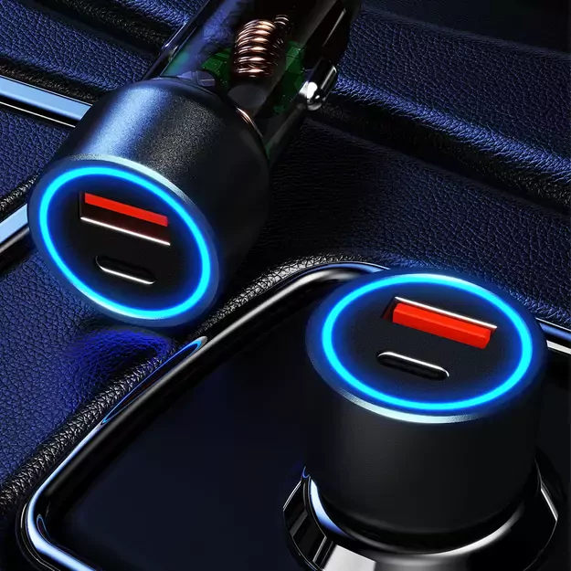Dudao R4T 25W USB-A / USB-C Car Charger - Gray 7
