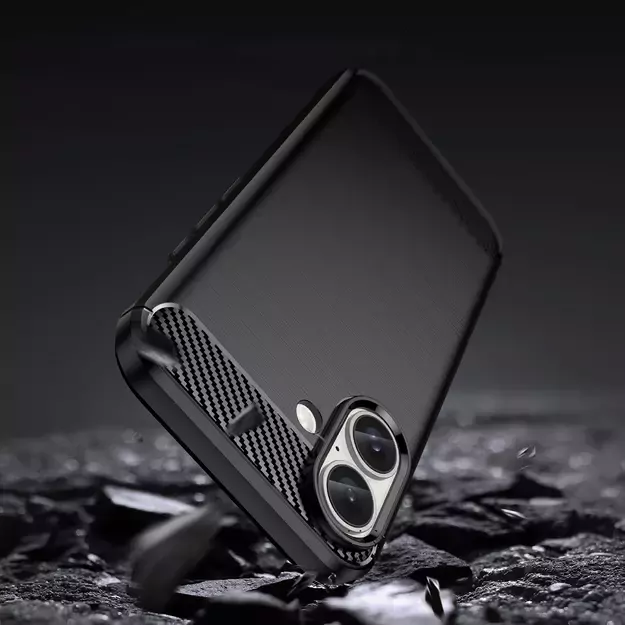 Carbon Case for iPhone 16 Plus Silicone Case - Black 4