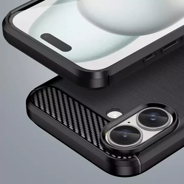 Carbon Case for iPhone 16 Plus Silicone Case - Black 7
