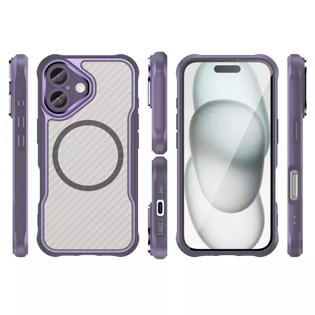 Leading Series MagSafe Silicone Case for iPhone 16 Plus - Purple 2
