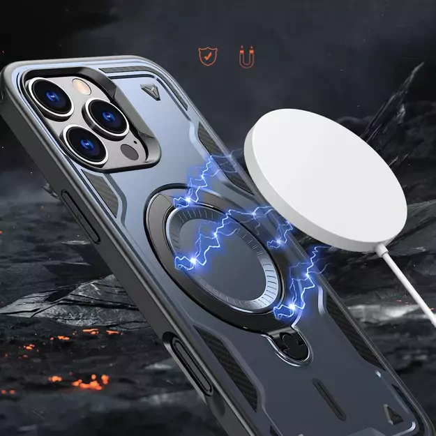 Hybrid Armor Trendy Case with MagSafe for iPhone 16 Pro Max - Blue 3