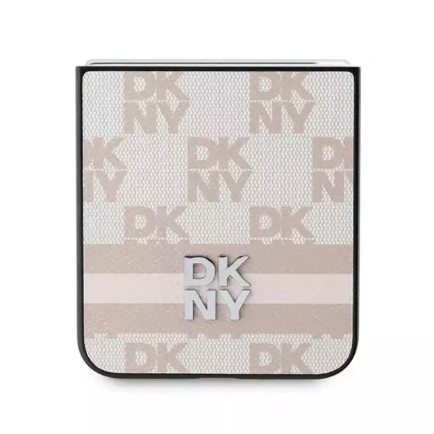 DKNY Checkered Pattern Printed Stripes Case for Samsung Galaxy Z Flip 6 - Pink 4