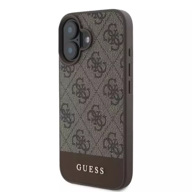 Guess 4G Bottom Stripe iPhone 16 Case - Brown 5