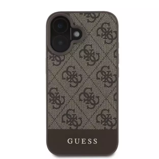 Guess 4G Bottom Stripe iPhone 16 Case - Brown 6