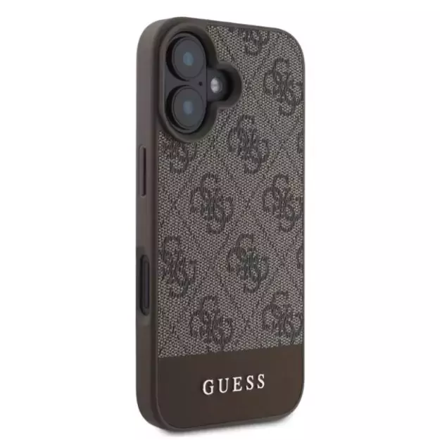 Guess 4G Bottom Stripe iPhone 16 Case - Brown 7