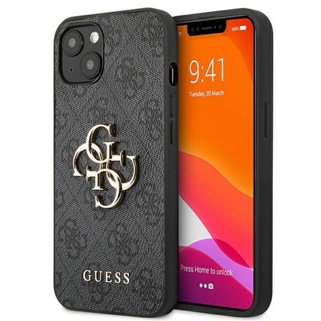 Guess GUHCP13M4GMGGR iPhone 13 / 14 / 15 6.1&quot  gray/gray hardcase 4G Big Metal Logo