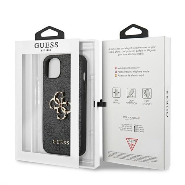 Guess GUHCP13M4GMGGR iPhone 13 / 14 / 15 6.1&quot  gray/gray hardcase 4G Big Metal Logo 7