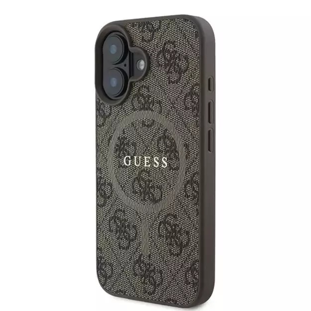 Guess 4G Ring Classic Logo MagSafe iPhone 16 Plus Case - Brown 1