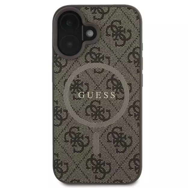 Guess 4G Ring Classic Logo MagSafe iPhone 16 Plus Case - Brown 2