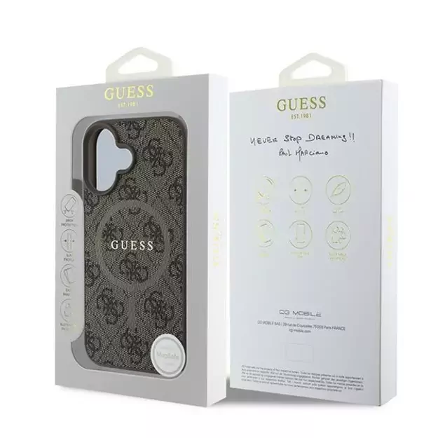 Guess 4G Ring Classic Logo MagSafe iPhone 16 Plus Case - Brown 7