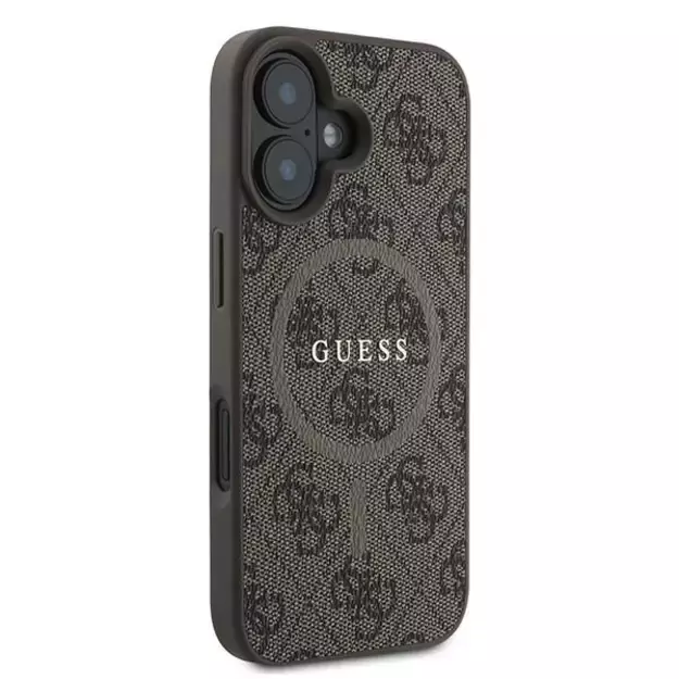 Guess 4G Ring Classic Logo MagSafe iPhone 16 Plus Case - Brown 3