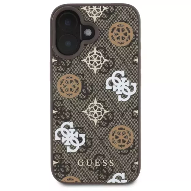 Guess Peony On 4G Background MagSafe case for iPhone 16 - brown 2