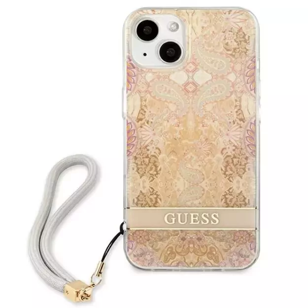 Guess GUHCP13SHFLSD iPhone 13 mini 5.4&quot  gold/gold hardcase Flower Strap 9