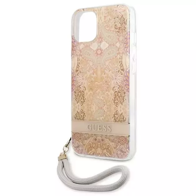 Guess GUHCP13SHFLSD iPhone 13 mini 5.4&quot  gold/gold hardcase Flower Strap 12